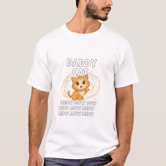 Daddy Cat Meow Spirale T-Shirt (Vorderseite)
