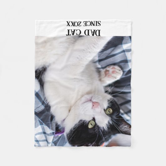 Daddy cat since Photo cute cat Fleecedecke (Vorderseite)