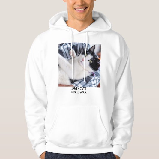 Daddy cat since Photo cute cat Hoodie (Vorderseite)