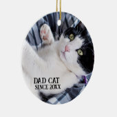Daddy cat since Photo cute cat Keramik Ornament (Rechts)