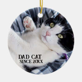 Daddy cat since Photo cute cat Keramik Ornament
