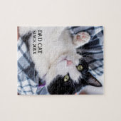 Daddy cat since Photo cute cat Puzzle (Horizontal)