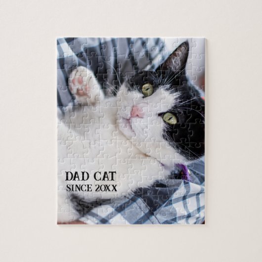 Daddy cat since Photo cute cat Puzzle (Vertikal)