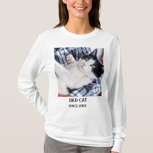Daddy cat since Photo cute cat T-Shirt (Vorderseite)