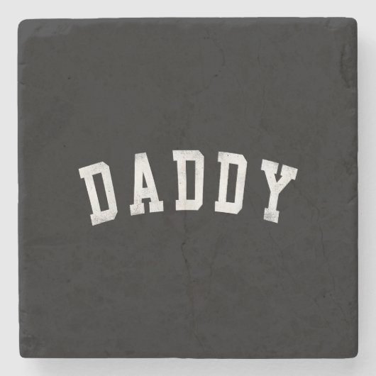 Daddy - Classic Bold Schriftart Papa Steinuntersetzer (Vorderseite)
