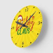 Daddy Claus Christmas Design-60094 Runde Wanduhr (Winkel)