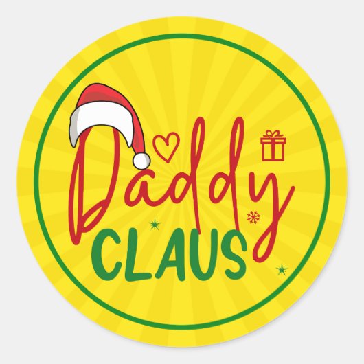 Daddy Claus Christmas Design-60094 Runder Aufkleber (Vorderseite)