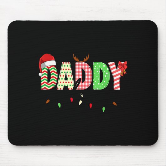 Daddy Claus Christmas Lights Santa Pajama Family M Mousepad (Vorne)