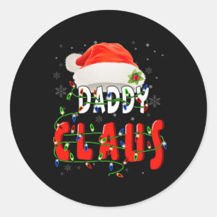 Daddy Claus Christmas Pajama Familie Matching Xmas Runder Aufkleber