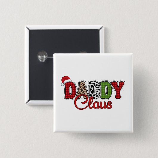 Daddy Claus Kariert Pattern-60095 Button (Vorne & Hinten)
