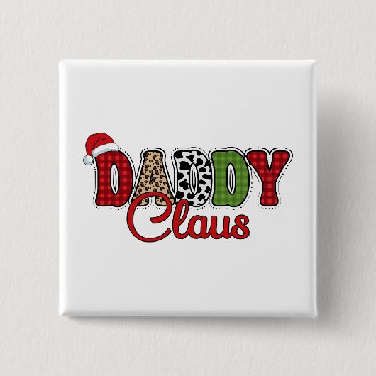 Daddy Claus Kariert Pattern-60095 Button (Vorderseite)