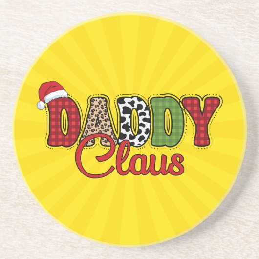 Daddy Claus Kariert Pattern-60095 Getränkeuntersetzer (Vorne)