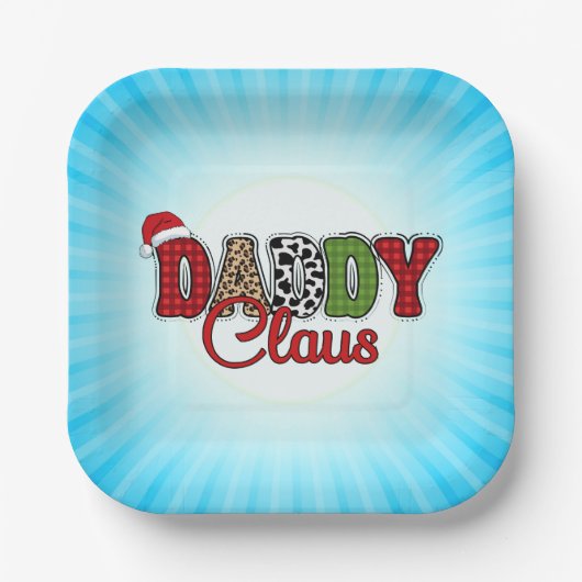 Daddy Claus Kariert Pattern-60095 Pappteller (Vorderseite)