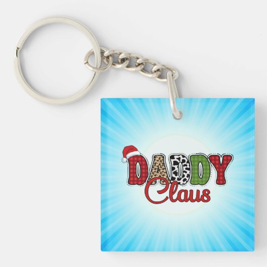 Daddy Claus Kariert Pattern-60095 Schlüsselanhänger (Vorderseite)