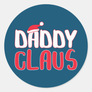 Daddy Claus Matching Weihnachtskostüme Runder Aufkleber