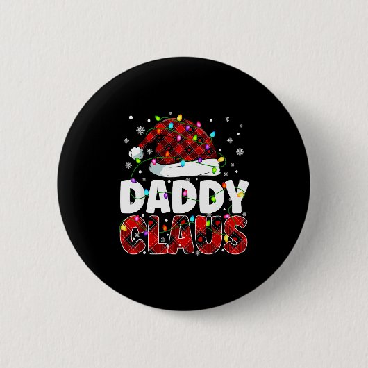 Daddy Claus Merry Christmas Santa Hat Family Match Button (Vorderseite)