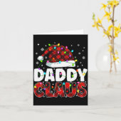 Daddy Claus Merry Christmas Santa Hat Family Match Karte (Gelbe Blume)