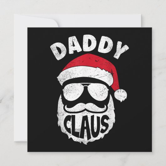 Daddy Claus Santa Claus Funny Christmas Matching P Einladung (Vorderseite)