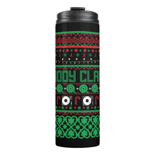 Daddy Claus Ugly Christmas Sweater Christmas Ohrts Thermosbecher (Vorderseite)