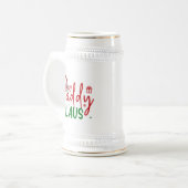 Daddy Claus Weihnachtsdesign Bierglas (Vorderseite Links)