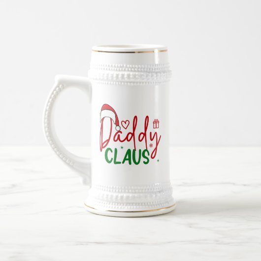 Daddy Claus Weihnachtsdesign Bierglas (Links)