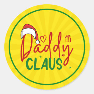 Daddy Claus Weihnachtsdesign Runder Aufkleber