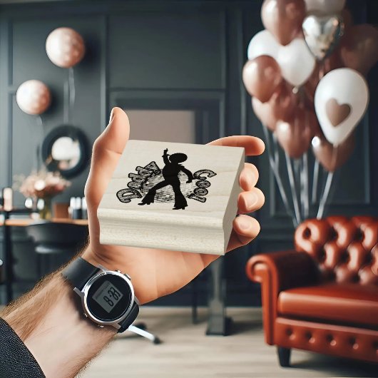 Daddy Cool Disco Dance Vatertag Gummistempel