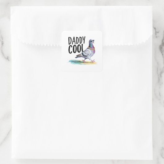 Daddy Cool Quadratischer Aufkleber (Tasche)