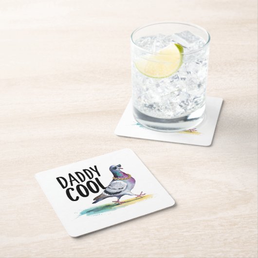 Daddy Cool Rechteckiger Pappuntersetzer (Vor Ort)