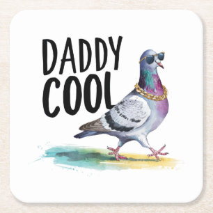 Daddy Cool Rechteckiger Pappuntersetzer
