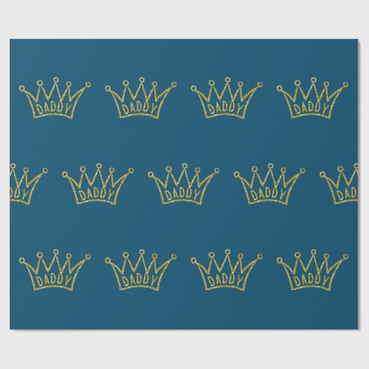 Daddy Crown Vatertag Glitzer Geschenkpapier (Flach)