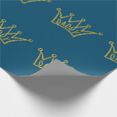 Daddy Crown Vatertag Glitzer Geschenkpapier (Ecke)