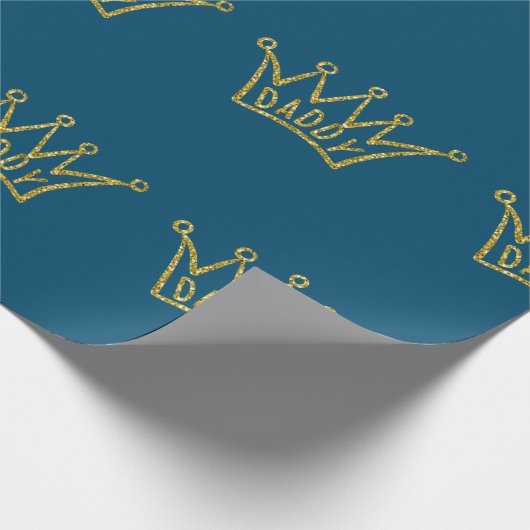 Daddy Crown Vatertag Glitzer Geschenkpapier (Ecke)