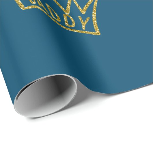 Daddy Crown Vatertag Glitzer Geschenkpapier (Rolleneckpunkt)