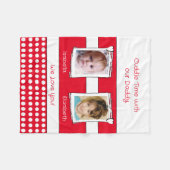 Daddy cuddle time 2 Fotos name white red Fleecedecke (Vorderseite (Horizontal))