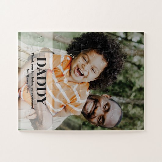 Daddy Custom Foto Name Danke Puzzle (Horizontal)
