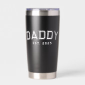 Daddy Dad Established Bold White New Dad Gift Thermobecher (Vorderseite)