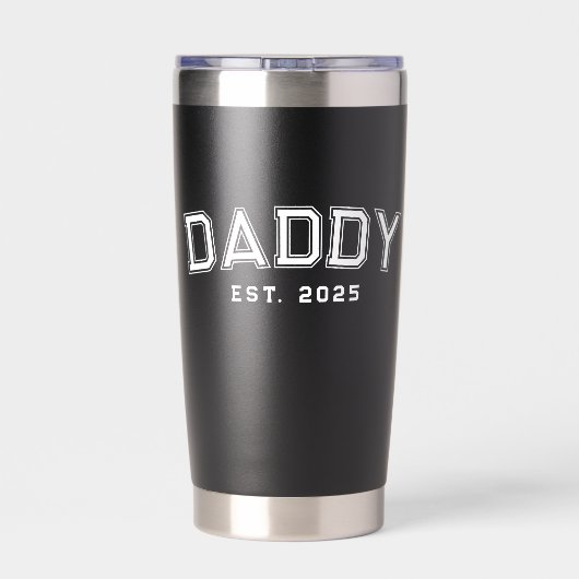 Daddy Dad Established Bold White New Dad Gift Thermobecher (Rückseite)