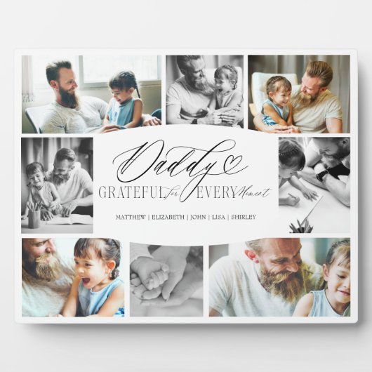 Daddy dankbar für jeden Moment FotoCollage Fotoplatte (Vorderseite)