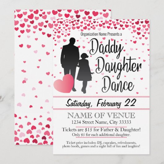 Daddy Daughter Dance Einladung (Vorne/Hinten)