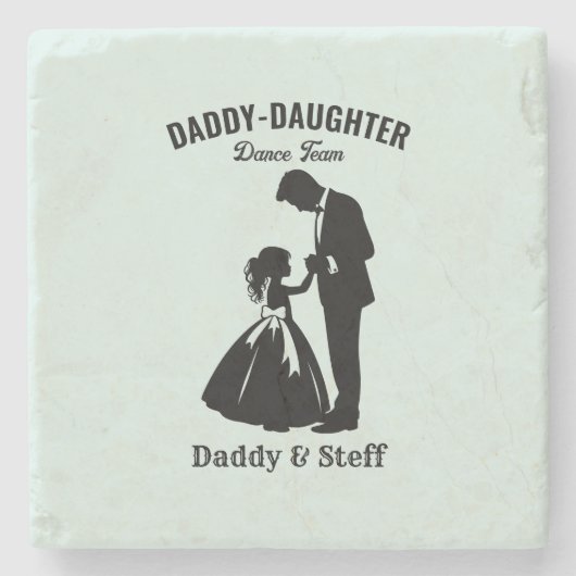 Daddy-Daughter Dance Team (2) Steinuntersetzer (Vorderseite)