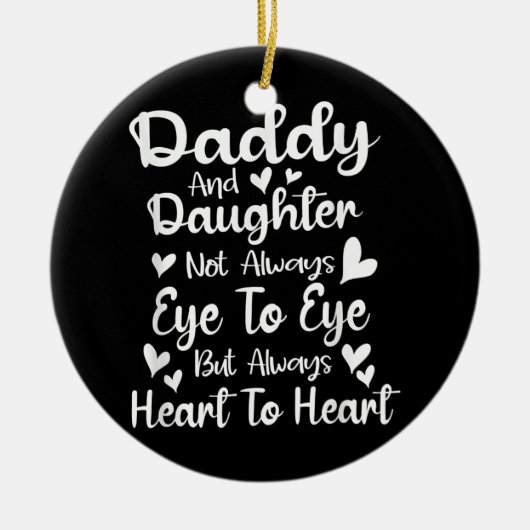 Daddy Daughter Herz zu Herz Geschenke für Vater vo Keramik Ornament (Vorne)
