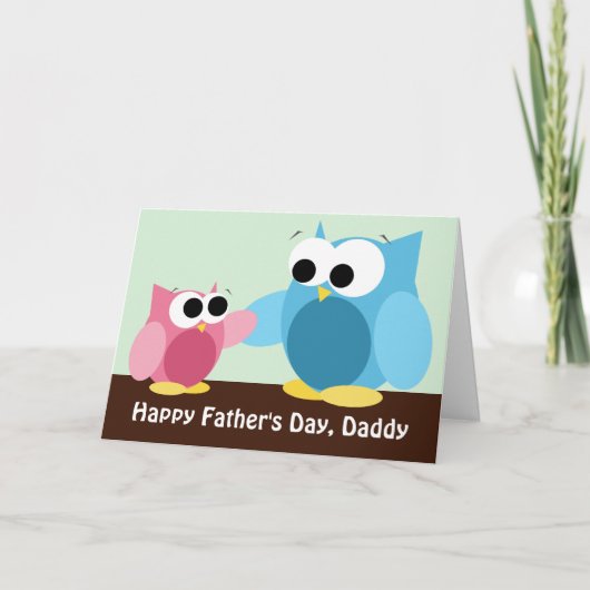 Daddy & Daughter Owls - Vatertagskarte Karte (Vorderseite)