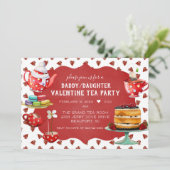 Daddy/Daughter Valentine Tea Party Einladung (Stehend Vorderseite)