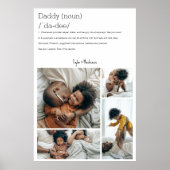 Daddy Definition Personalisiert 4 Foto Collage Poster (Vorne)