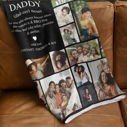 Daddy Definition Photo Collage Fleecedecke