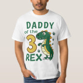 Daddy der Three-Rex Dino-Geburtstags-Matching-Klei T-Shirt (Vorderseite)
