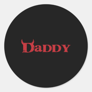 Daddy Devil Horn Lazy Halloween Kostüm Gothic Pap Runder Aufkleber