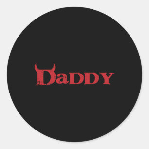 Daddy Devil Horn Lazy Halloween Kostüm Gothic Pap Runder Aufkleber