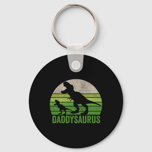 Daddy Dinosaur Daddy Funny Fathers Day Gift Schlüsselanhänger (Vorderseite)